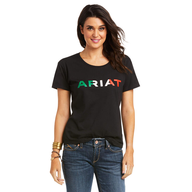 Ariat T-Shirts Damen - Viva Mexico Schwarz ( XYPGV-9470 )